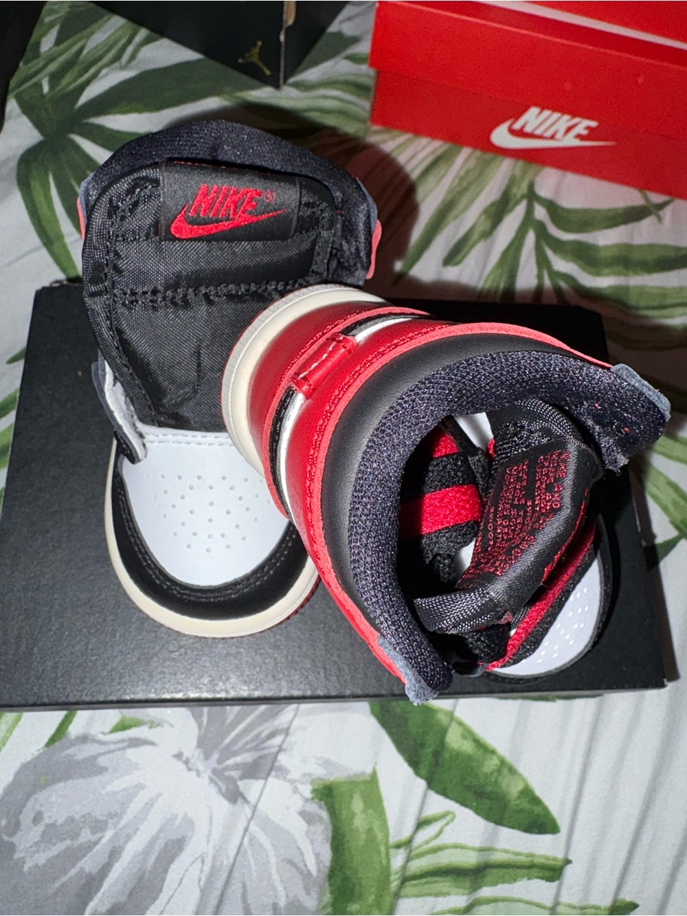 Nike High-Top Sneakers - Black, White & Red Accent